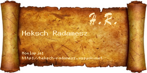 Heksch Radamesz névjegykártya